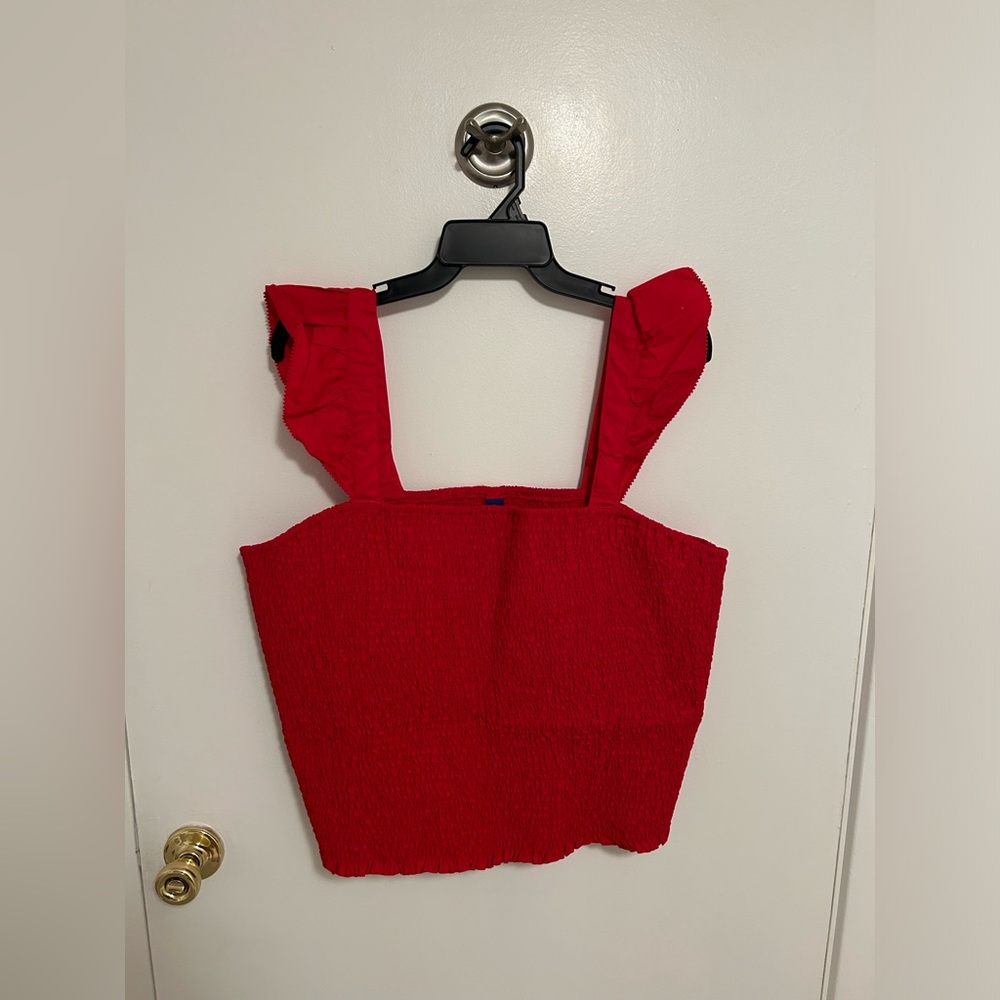 Old Navy red flutter sleeve crop tank top size 2X
